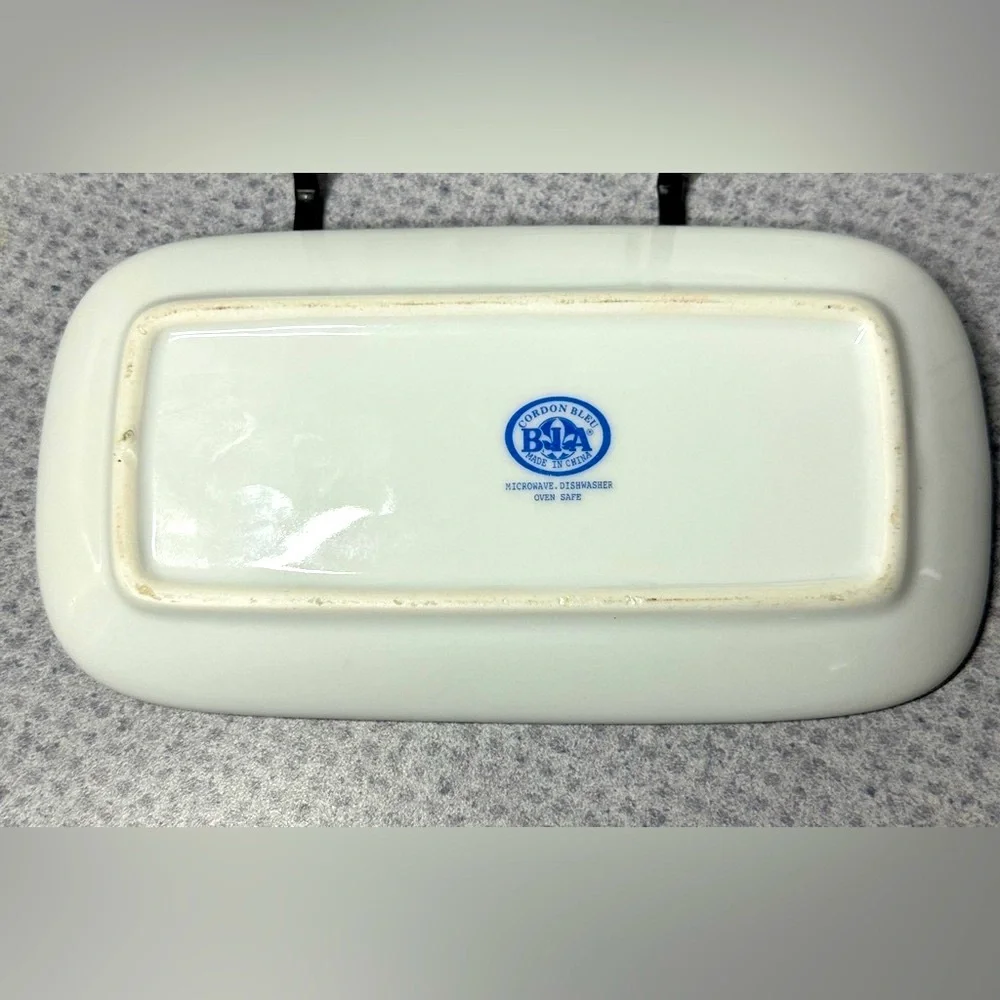 Vintage Ceramic BIA Cordon Bleu Covered Stick Butter Dish in Lavender Floral